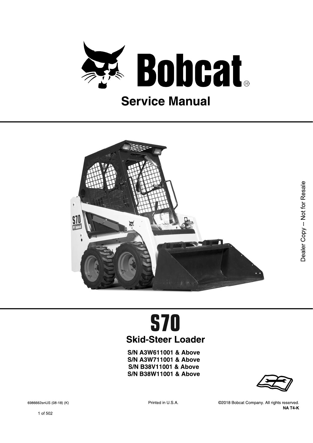 S70 Skid-Steer Loader Service Manual Bobcat